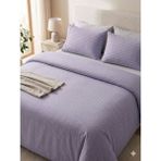 Çizgili Saten Mor Çift Kişilik Nevresim Takımı - Açık Mor - 200 x 220 cm