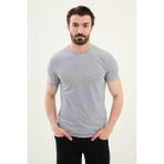 Çizgili Siyah Slim Fit Bisiklet Yaka Erkek T-Shirt - XL