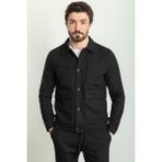 Çizgili Siyah Slim Fit Erkek Mont Pantolon Takım - 56