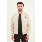 Çizgili Slim Fit Hakim Yaka Erkek Mont - Bej - 58