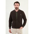 Çizgili Slim Fit Hakim Yaka Erkek Mont - Kahverengi - 50