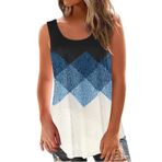 Çizgili yelek kadınlar için siyah artı boyutu V boyun kolsuz Tee gömlek bayanlar Tank Tops beyaz yaz temel gevşek gömlek kaşkorse, mavi, M