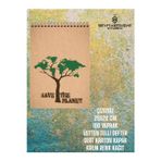 ÇİZGİSİZ 20x28 CM 100 YAPRAK TELLİ DEFTER SERT KARTON KAPAK KREM RENK KAĞIT SAVE THE PLANET