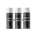 Çizik Giderici Siyah Renk Sprey Rötuş Boyası + Vernik + Astar