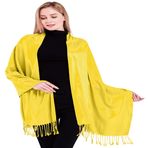 CJ Apparel Bayan El Yapımı Nepal Shawl Pashmina Şal, Sarı, Ölçü Birimi