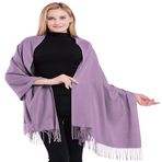 CJ Apparel Bayan Kalın Pamuk Karışımı Pashmina Şal, Eflatun, Tek Beden