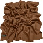 CJ Apparel Bayan tek renkli tasarım Nepal Pashmina şal, Kahverengi, Ölçü Birimi