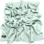 CJ Apparel Bebek Yeşil Soluk Camgöbeği Celeste Düz Renk Saçak Tasarım Nepal Şal Eşarp Şal Şal Atmak Baş Sarma Pashmina El Yapımı Nepal YENİ, Bebek Yeşili Fc1003, Tek Beden