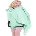 CJ Apparel Düz Renk Nepal Şal Eşarp Şal Şal Atmak Baş Sarma Pashmina YENİ, Bebek Yeşili, Tek Beden