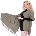 CJ Apparel Düz Renk Nepal Şal Eşarp Şal Şal Atmak Baş Sarma Pashmina YENİ, Bej An1006, Tek Beden