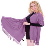 CJ Apparel Düz Renk Nepal Şal Eşarp Şal Şal Atmak Baş Sarma Pashmina YENİ, Leylak Rengi V1083, Tek Beden