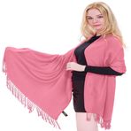 CJ Apparel Düz Renk Nepal Şal Eşarp Şal Şal Atmak Baş Sarma Pashmina YENİ, Pembe An1100, Tek Beden