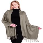 CJ Apparel Düz Renk Nepal Şal Eşarp Şal Şal Atmak Baş Sarma Pashmina YENİ, Vizon V1084, Tek Beden
