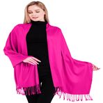 CJ Apparel Düz Renk Nepal Şal Saniye Eşarp Şal Çaldı Atmak Baş Wrap Yüz Kapağı Pashmina YENİ, Parlak Pembe, Tek Beden