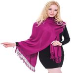 CJ Apparel Düz Renk Tasarım Nepal Şal Eşarp Wrap Atmak Baş Wrap Yüz Kapak Pashmina YENİ Çaldı, Fuşya Mor, Tek Beden