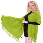CJ Apparel Düz Renk Tasarım Şal Eşarp Şal Atmak Baş Sarma Yüz Kapağı Pashmina YENİ Çaldı, Kireç Yeşili (Yeni), Tek Beden