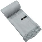 CJ Apparel Gümüş gri tek renkli tasarım püsküllü şal ikinci seçenek püsküllü şal Wrap Stola Pashmina YENİ