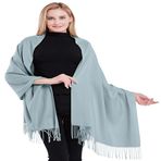 CJ Apparel Kalın düz renk püsküller tasarım pamuk karışımı şal saniye eşarp şal çaldı atmak kafa şal Pashmina yeni, Açık Mavi, Tek Beden