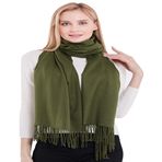 CJ Apparel Kalın düz renk püsküller tasarım pamuk karışımı şal saniye eşarp şal çaldı atmak kafa şal Pashmina yeni, Zümrüt Yeşili, Tek Beden