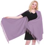 CJ Apparel Kalın Katı Renk Püsküller Tasarım Pamuk Karışımı Şal Eşarp Wrap Atmak Baş Wrap Pashmina YENİ Çaldı, açık mor, Tek Beden