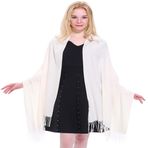 CJ Apparel Kalın Katı Renk Püsküller Tasarım Pamuk Karışımı Şal Eşarp Wrap Atmak Baş Wrap Pashmina YENİ Çaldı, Fildişi, Tek Beden