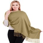 CJ Apparel Kalın Katı Renk Püsküller Tasarım Pamuk Karışımı Şal Eşarp Wrap Atmak Baş Wrap Pashmina YENİ Çaldı, Haki, Tek Beden