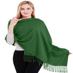 CJ Apparel Kalın Katı Renk Tasarım Pamuk Karışımı Şal Eşarp Wrap Atmak Baş Wrap Yüz Kapağı Pashmina YENİ Çaldı, Orman yeşili, Tek Beden