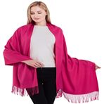 CJ Apparel Kalın Katı Renk Tasarım Pamuk Karışımı Şal Eşarp Wrap Atmak Baş Wrap Yüz Kapağı Pashmina YENİ Çaldı, Parlak Pembe, Tek Beden