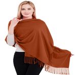 CJ Apparel Kalın Katı Renk Tasarım Pamuk Karışımı Şal Eşarp Wrap Atmak Baş Wrap Yüz Kapağı Pashmina YENİ Çaldı, Terakota, Tek Beden