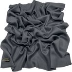 CJ Apparel Koyu gri tek renkli tasarım püsküllü şal şal Wrap Stola Pashmina YENİ, Koyu gri., Tek Beden