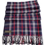 CJ Apparel Koyu Mavi Tartan Tasarım Nepal Püsküller Şal Eşarp Wrap Çaldı Atmak Baş Wrap Yüz Kapak Pashmina YENİ, Koyu Mavi Ekose, Tek Beden