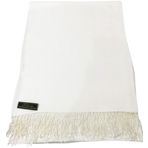 CJ Apparel Krem fildişi kapalı beyaz düz renk püsküller tasarım Nepal şal saniye eşarp şal çaldı atmak kafa şal Pashmina el yapımı Nepal yeni Pashmina yeni, Krem, Tek Beden