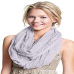 CJ Apparel Mobius Infinity Eşarp Saniye Snood Cowl Dairesel Tüp Yuvarlak Şal Pashmina YENİ, Gümüş Gri, Tek Beden