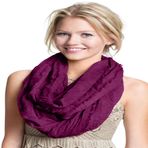 CJ Apparel Mobius Infinity Eşarp Saniye Snood Cowl Dairesel Tüp Yuvarlak Şal Pashmina YENİ, Mor, Tek Beden