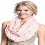CJ Apparel Mobius Infinity Eşarp Saniye Snood Cowl Dairesel Tüp Yuvarlak Şal Yüz Kapağı Pashmina YENİ, Açık Pembe, Tek Beden