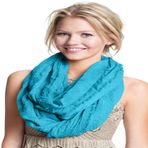CJ Apparel Mobius Infinity Eşarp Saniye Snood Cowl Dairesel Tüp Yuvarlak Şal Yüz Kapağı Pashmina YENİ, Turkuaz, Tek Beden