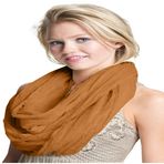 CJ Apparel Mobius Infinity Eşarp Snood Cowl Dairesel Tüp Eternity Şal Yüz Kapağı Pashmina YENİ, Altın, Tek Beden