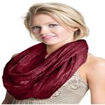CJ Apparel Mobius Infinity Eşarp Snood Cowl Dairesel Tüp Eternity Şal Yüz Kapağı Pashmina YENİ, Bordo, Tek Beden