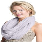 CJ Apparel Mobius Infinity Eşarp Snood Cowl Dairesel Tüp Eternity Şal Yüz Kapağı Pashmina YENİ, Gümüş Gri Col 33, Tek Beden