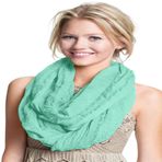 CJ Apparel Mobius Infinity şal ikinci seçenek Snood Cowl Tube yuvarlak daire Eternity şal Wrap Pashmina YENİ, Yeşil (Baby Green), Tek Beden