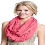 CJ Apparel Mobius Sonsuzluk Eşarp Saniye Snood Kukuletası Dairesel Tüp Yuvarlak Şal Pashmina Yeni, Mercan Pembesi, Tek Beden