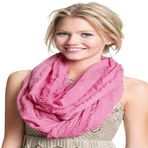 CJ Apparel Mobius Sonsuzluk Eşarp Saniye Snood Kukuletası Dairesel Tüp Yuvarlak Şal Pashmina Yeni, Pembe, Tek Beden