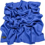 CJ Apparel Normal boya tasarım Nepal püsküllü şal Pashmina şal Stola atışı YENİ, Königsblau, Ölçü Birimi