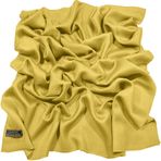 CJ Apparel Normal boya tasarım Nepal püsküllü şal Pashmina şal Stola Wurf, Gelb Gold, Ölçü Birimi
