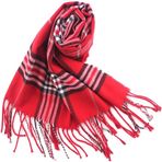 CJ Apparel Tartan Tasarım Nepal Püsküller Şal Saniye Eşarp Wrap Çaldı Atmak Baş Wrap Yüz Kapak Pashmina YENİ, Kırmızı Tartan, Tek Beden