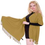 CJ Apparel Tek renk Nepal omuz havlusu Pashmina şal omuz havlusu Pashminas zarf, Hellbraun, Ölçü Birimi