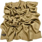 CJ Apparel Tek renkli tasarım, Nepal püsküllü şal, Stola, örtü, şapka, pashmina, Goldbraun, Ölçü Birimi