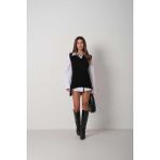 Ckm Moda Cora Yüksek Kalite Kadın V Yaka Oversize Süveter Siyah