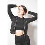 Ckm Moda Heldy Süet Çakılı Yelek Siyah