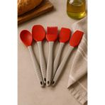 CKM silikon 5li silikon spatula kaşık fırça seti mutfak gereçleri set Kırmızı